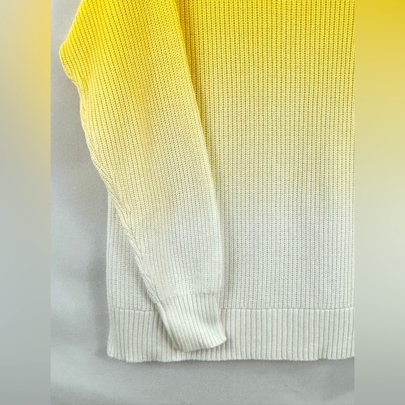 All Worthy Hunter McGrady Yellow Dip-Dye Ombré Shaker Sweater Large - Picture 4 of 7